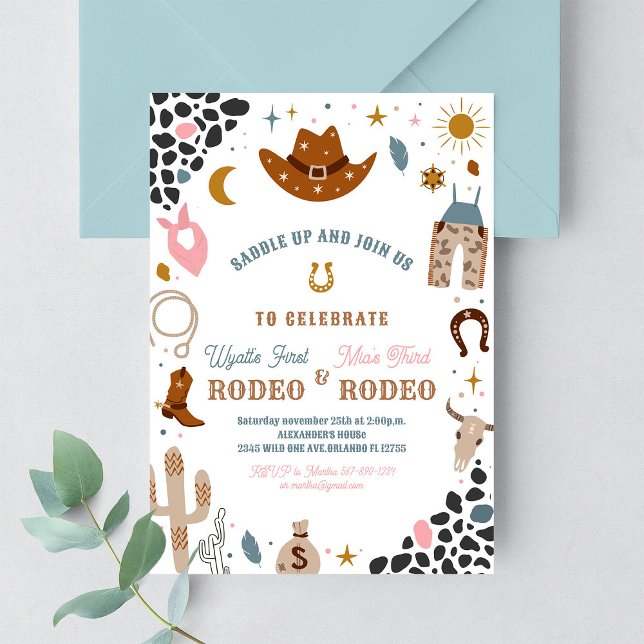 Convite de Aniversário do Primeiro Rodeo do meu Ca (Criador carregado)