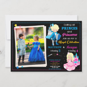 Convite de aniversário do Prince e da Princesa co