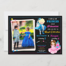 Convite de aniversário do Prince e da Princesa com