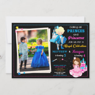 Convite de aniversário do Prince e da Princesa com