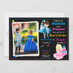 Convite de aniversário do Prince e da Princesa com