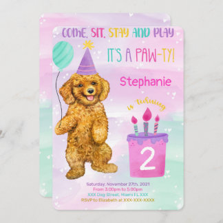 Convite de Aniversário do Puppy