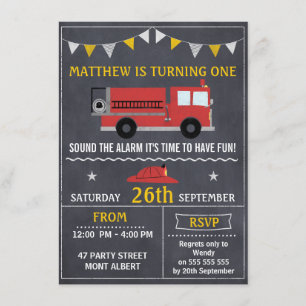 Convite de aniversário do quadro do motor de incên