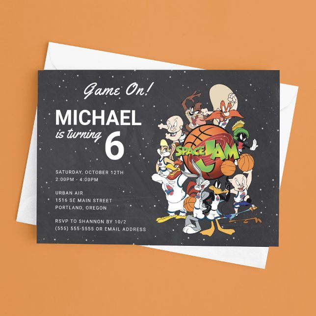 Convite de Aniversário do Quadro do SPACE JAM™ (Criador carregado)