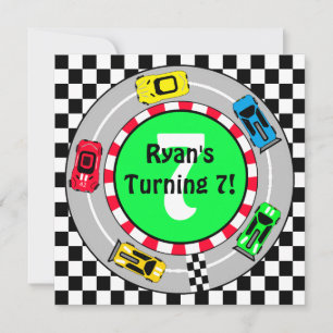Convite de Aniversário do Race Car Boy