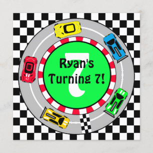 Convite de Aniversário do Race Car Boy