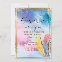 Convite de aniversário do Rainbow