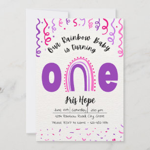 Convite de aniversário do Rainbow Baby