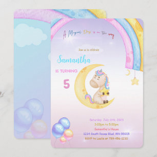 Convite de Aniversário do Rainbow Unicorn