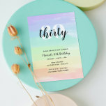 Convite de Aniversário do Rainbow Watercolor<br><div class="desc">Um convite bonito de aniversário de cor d'água do arco-íris</div>