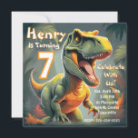 Convite de Aniversário do Raiz T-Rex Dinosaur Kid<br><div class="desc">Rawr! Este design T-Rex é certamente um grande sucesso na celebração de aniversário do seu filho. Utilize a ferramenta design para personalizar sem esforço todos os detalhes e não se esqueça de adicionar instruções especiais no verso. conteúdo genérico</div>