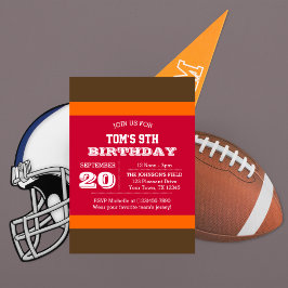 Convite de Aniversário do Red Pewter Orange Team