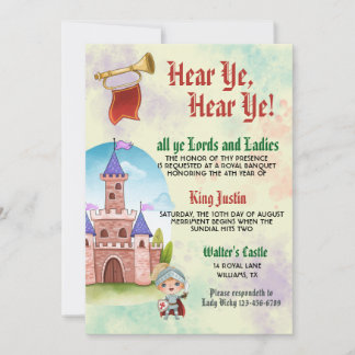 Convite de Aniversário do Rei Renascentista Mediev