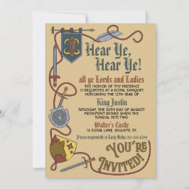 Convite de Aniversário do Rei Renascentista Mediev
