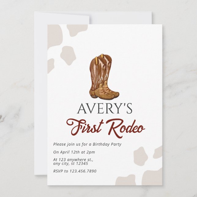 Convite de aniversário do Rodeo (Frente)