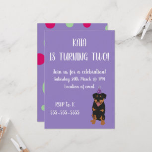 Convite de Aniversário do Rottweiler