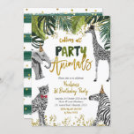 Convite de Aniversário do Safari Party Animal Kid<br><div class="desc">O Convite de Aniversário do Safari Party Animal Kid pode ser alterado em qualquer ocasião</div>