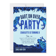 Convite de aniversário do Sapo Blue Poison Dart