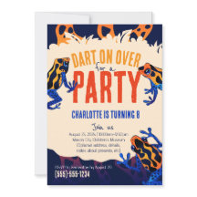 Convite de aniversário do Sapo Orange Poison Dart