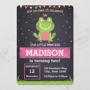 Convite de Aniversário do Sapo Princesa