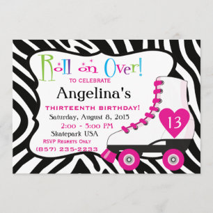 Convite de aniversário do Skate do cilindro