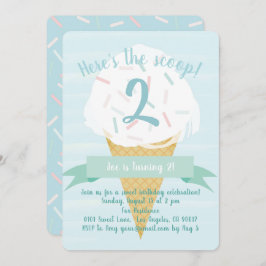 Convite de Aniversário do Sorvete Tuuquoise Sprink