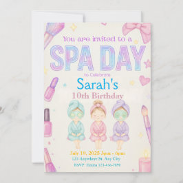 Convite de Aniversário do Spa Day Girl