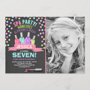 Convite de aniversário do Spa Manicures Salon Pink