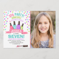 Convite de aniversário do Spa Manicures Salon Pink