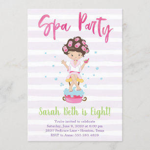 Convite de Aniversário do Spa Party