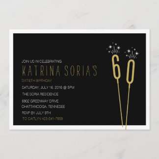 Convite de Aniversário do Sparkler Soiree Mileston