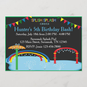 Convite de Aniversário do Splash Pad