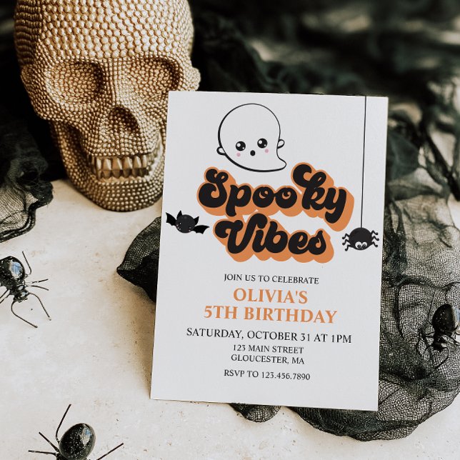 Convite de Aniversário do Spookes Vibes Halloween (Criador carregado)