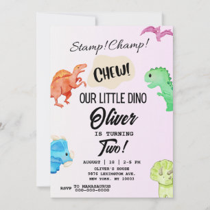 Convite de Aniversário do STOMP CHOMP E CHEW Dinos