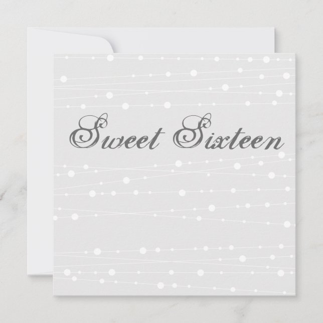 Convite de aniversário do Sweet16 Blue & White Bea (Frente)