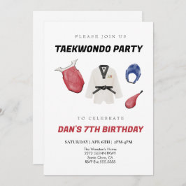 Convite de aniversário do Taekwondo