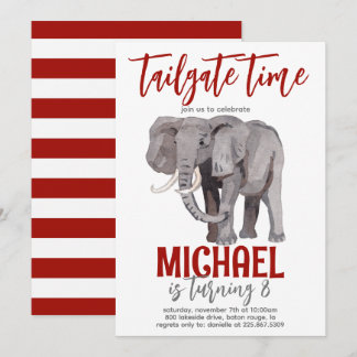 Convite de Aniversário do Tailgate de Elefante