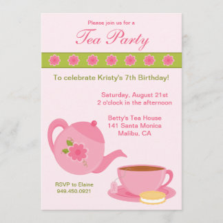 Convite de aniversário do tea party
