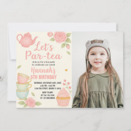 Convite de Aniversário do Tea Party com Floral
