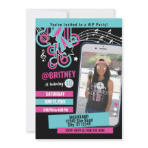 Convite de Aniversário do Teen Music Star