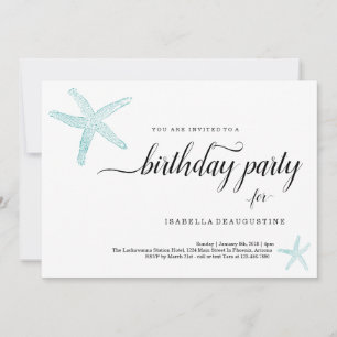 Convite de aniversário do tema da praia
