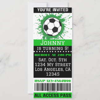 Convite de Aniversário do Tema do Futebol