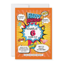 Convite de Aniversário do Tema do Super-Herói