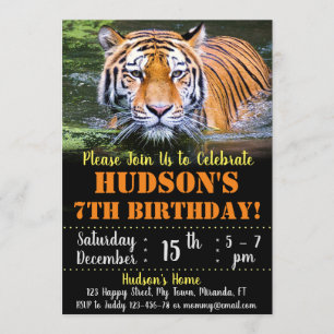 convite de aniversário do tigre