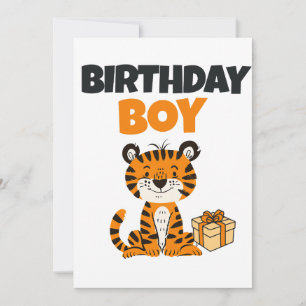 Convite de Aniversário do Tigre Editável
