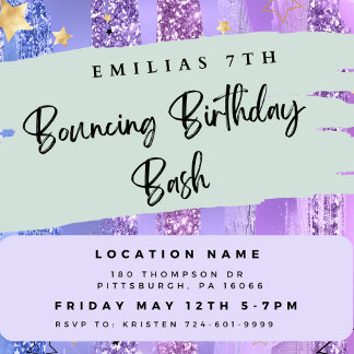 Convite de aniversário do Trampoline Park, festa i