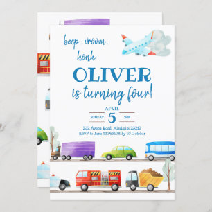 Convite de Aniversário do Transportboy