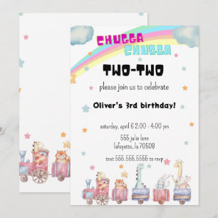 Convite de aniversário do trem Chugga Chugga Dois 