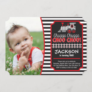 Convite de Aniversário do Trem Ticket com Envelop