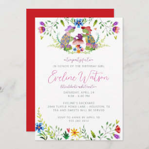 Convite de Aniversário do Turtle Tea Party